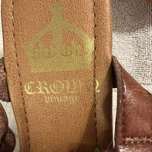 Size 8M - Crown Vintage - Brown Wedge Sandals - Picture 2 of 5